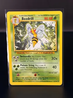 Beedrill 17/102 Base Set 1999 WOTC Rare Pokemon TCG Card NM - Image 1