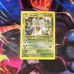 Pokemon TCG Beedrill 17/102 Base Set Unlimited Rare, Near Mint Condition - Image 1
