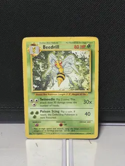 Pokemon TCG Beedrill Base Set, 17/102, Regular Rare MP - Image 1