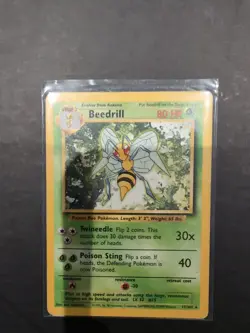 Pokemon TCG Beedrill Base Set, 17/102, Regular Rare, LP Condition - Image 1
