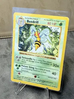 Pokemon TCG Beedrill 17/102 Rare Shadowless Base Set Vintage WoTC - Image 3