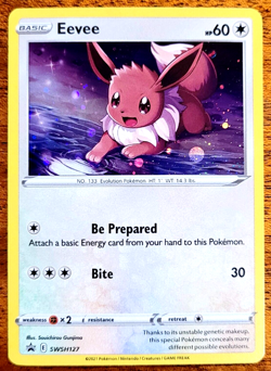 Eevee SWSH127 HOLO RARE Pokemon Black Star Promo NM 2021 Card TCG - Image 1
