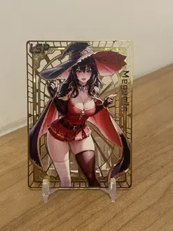 Megumin 133/200 - Goddess Story Custom Anime Waifu Doujin Gold Metal Card - Image 1