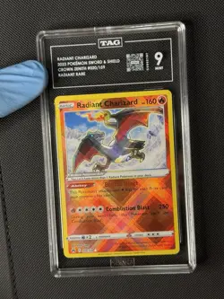 Pokemon TCG Radiant Charizard Crown Zenith Holo Ultra Rare Card 020/159 TAG 9! - Image 1