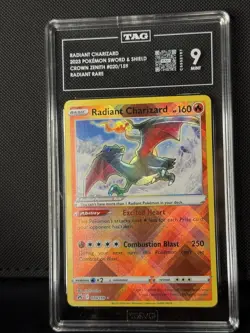 Pokemon TCG Radiant Charizard Crown Zenith Holo Ultra Rare Card 020/159 TAG 9! - Image 2