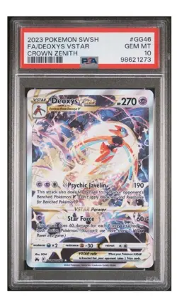2023 POKEMON SWORD & SHIELD CROWN ZENITH #GG46 FULL ART/DEOXYS VSTAR PSA 10 - Image 1