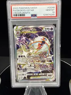 2023 POKEMON SWORD & SHIELD CROWN ZENITH #GG46 FULL ART/DEOXYS VSTAR PSA 10 - Image 1