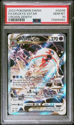 2023 POKEMON SWORD & SHIELD CROWN ZENITH #GG46/GG70 Full Art DEOXYS VSTAR PSA 10 - Image 1