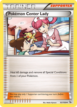 Pokemon Center Lady 93/106 UC Flashfire Pokemon LP - Image 1