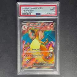 POKEMON 2023 Mew En 151 Ultra Rare Full Art CHARIZARD EX #183 PSA 9 Mint RARE - Image 1