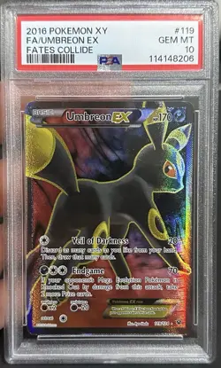 Pokemon Umbreon EX 119/124 Fates Collide Full Art Ultra Rare Holo PSA 10 - Image 1