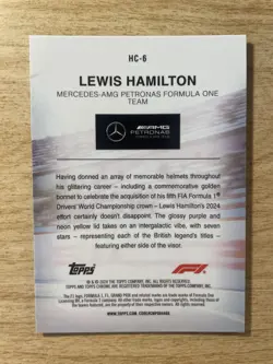 2024 Topps Chrome F1 - Lewis Hamilton #HC-6 Helmet Collection (A) - Image 2