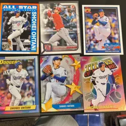Topps Shohei Ohtani Dodgers & Angels Titans 35th Anniv 6 Card Lot - Image 1