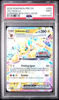 Pokemon TCG Prismatic Surprise Box Promo Stamp Jolteon Card *MINT PSA 9* - Image 1