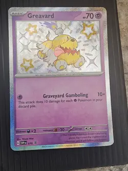 Pokemon Greavard 070 Black Star Promo Paldean Fates Baby Shiny Holo - Image 1