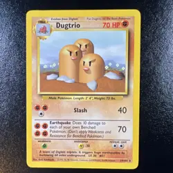 Pokemon Dugtrio 19/102 Base Set Rare Stage 1 Regular MP Unlimited WOTC Eng 1999 - Image 1