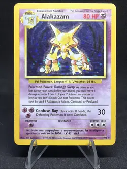 Pokemon TCG Alakazam Base Set 1/102 Holo Unlimited Holo Rare - Image 1