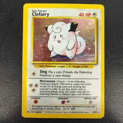 Dmg Clefairy 5/102 Base Set Holo Pokemon Vintage - Image 1