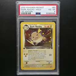 2000 DARK RAICHU-HOLO POKEMON TEAM ROCKET #83 PSA 6 - Image 3