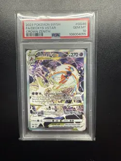 Pokemon Deoxys VSTAR GG46 Crown Zenith Galarian Holo PSA 10 2023 - Image 1