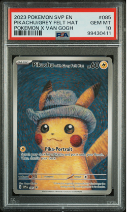 Pokemon SVP EN Promo Pikachu with Grey Felt Hat Van Gogh Full Art 085 PSA 10 - Image 1