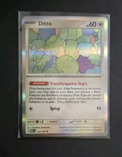 Holo Ditto 132/165 Rare Scarlet and Violet 151 Pokemon TCG - Image 1