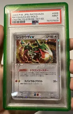 PSA 9 2004 POKEMON JAPANESE RAYQUAZA CONSTRUCTED STARTER DECK #008 EX-HOLO - Image 1