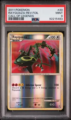 2011 POKEMON CALL OF LEGENDS #20 RAYQUAZA-REVERSE FOIL PSA 9 - Image 1