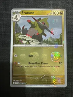Pokemon Black Bolt English Fraxure Master Ball Holo 069/086 NM - Image 1