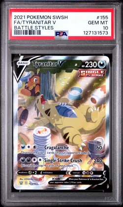 2021 Pokemon Sword & Shield Battle Styles #155 Fa/Tyranitar v PSA 10 - Image 1