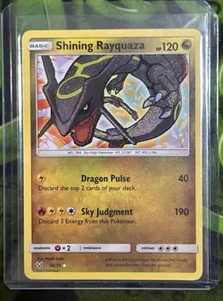 Pokemon TCG Shining Rayquaza Holo Rare Card Shining Legends 56/73 - Image 1