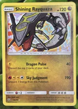 Pokemon TCG Shining Rayquaza Holo Rare Card Shining Legends 56/73 - Image 2