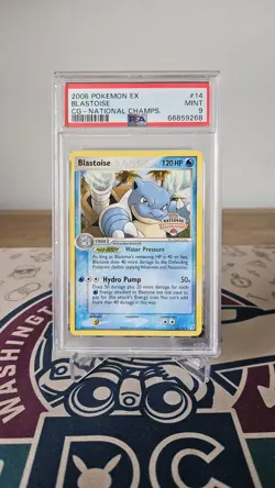 PSA 9 MINT Blastoise 14/100 CG National Championship Promo 2006 Pokemon Card - Image 1