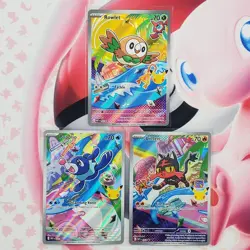 Rowlett 043 + Litten 044 + Popplio 045 - First Partner Pokemon Cards #L248 - Image 1