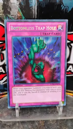 BOTTOMLESS TRAP HOLE 1st Edition YU-GI-OH Foil Holo TRAP Trading Card LCJW-EN078 - Image 1