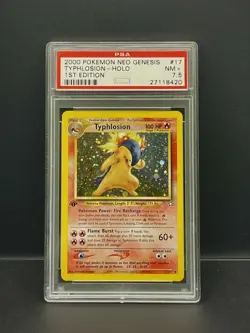 2000 Pokemon Neo Genesis Typhlosion 1st Edition Holo #17 PSA 7.5 NM+ - Image 1