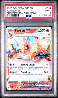 Pokemon TCG Prismatic Surprise Box Promo Stamp Flareon Card *MINT PSA 9* - Image 1