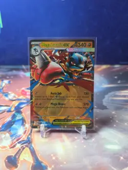 Mega Lucario ex 077/132 Me01: Mega Evolution Pokemon TCG Double Rare - Image 1