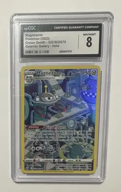 2023 POKEMON CROWN ZENITH GALARIAN GALLERY HOLO #GG18 MAGNEZONE CGC 8 - Image 1