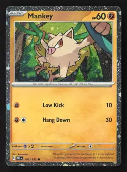 Mankey - (Cosmos Holo) Common Holo MCAP 106/193 NM Pokemon TCG - Image 1