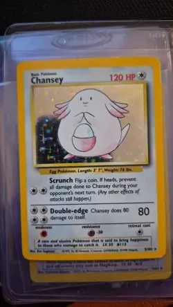 Pokemon Chansey Base Set Holo Rare 3/102 120HP TCG - Image 1