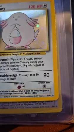 Pokemon Chansey Base Set Holo Rare 3/102 120HP TCG - Image 4