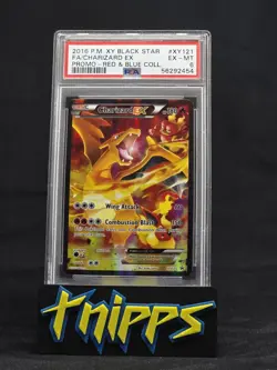 2016 Pokemon XY Black Star Promo Charizard XY121 Full Art EX-MINT PSA 6 - Image 1