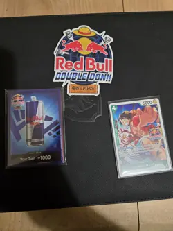 One Piece Red Bull Double Don Event Promo Don Set & Promo Stamped Monkey.D.Luffy - Image 1