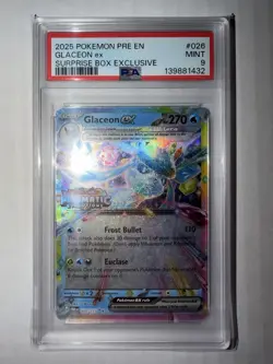 Pokemon Glaceon Ex 026/131 SURPRISE BOX EXCLUSIVE PROMO Card *MINT PSA 9* - Image 1