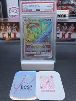 Pokemon Go 2022 Full Art Rainbow Mewtwo VSTAR- Secret Rare Card 79/78 PSA 10 - Image 3