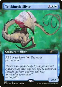MTG Telekinetic Sliver - Foil - Extended Art, NM-Mint, English Secret Lair Drop - Image 1