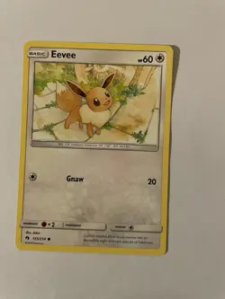 Eevee 155/214 Pokemon Card LP Common SM Lost Thunder R3B - Image 1