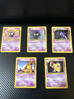 Pokemon WOTC Gastly Haunter Abra Kadabra Lot Vintage 1999 Base/Fossil LP - Image 1