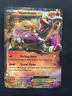 Pokemon Houndoom EX Ultra Rare Full Art Holo 21/162 Breakthrough - Image 1